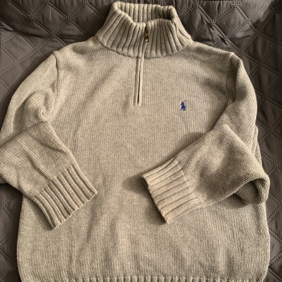 Boys M 10/12 Polo Ralph Lauren sweater. Gray is the color the logo is blue. - Picture 5 of 9